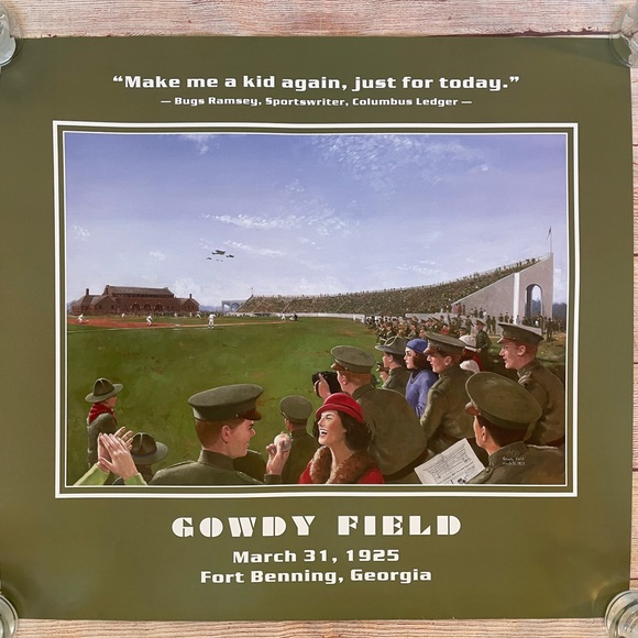 Gowdy Field Fort Benning Military Poster Print Double Sided  26” X 24” - Picture 1 of 11